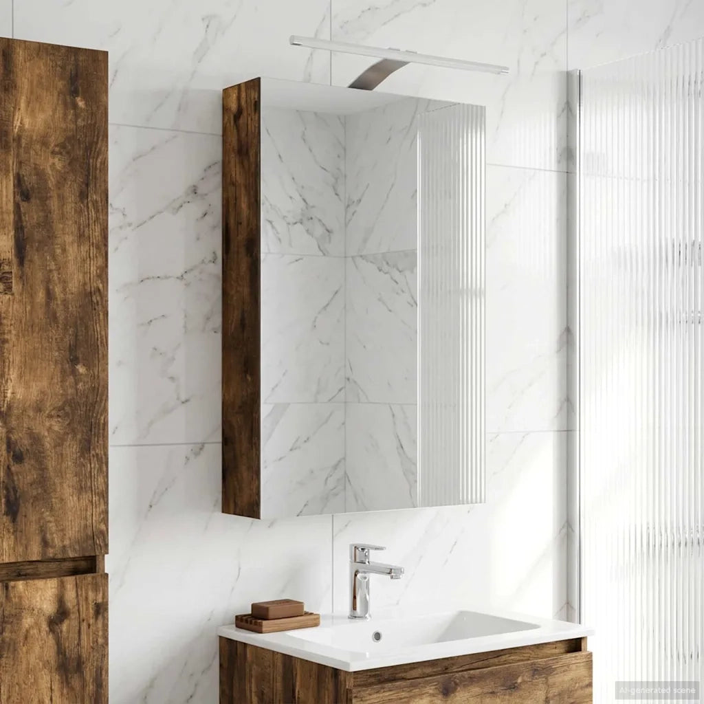 Mobiletto per specchio da bagno Rovere fumé 40 x 10,5 x 60,5 cm