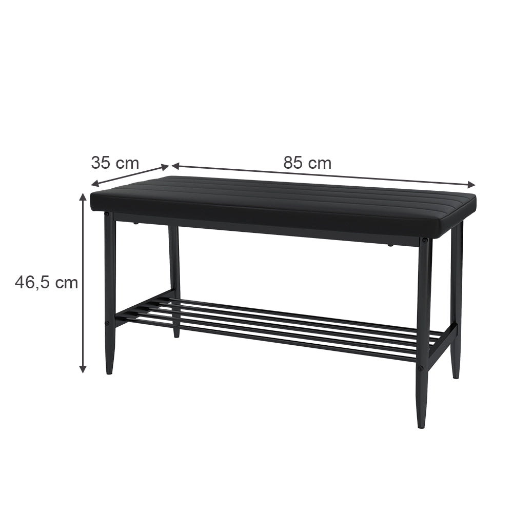 Vicco Panca ad angolo per la sala da pranzo Nero 85 x 35 cm