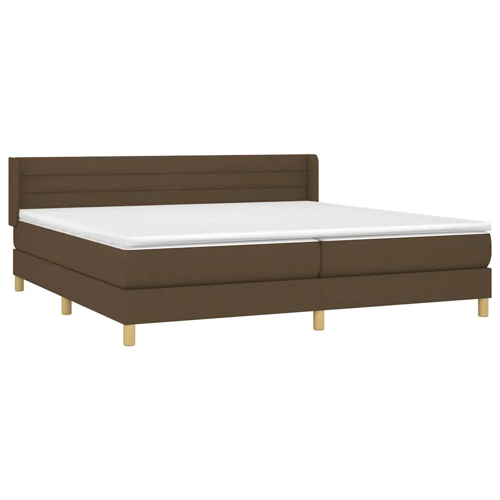 Giroletto a Molle con Materasso Marrone Scuro 200x200cm Tessuto 3130380