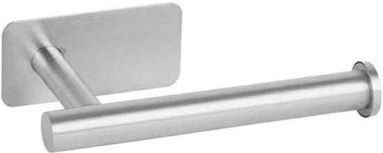 Sostegno per cucina in acciaio inossidabile, adesivo per parete, senza chiodi o fori, per cucina e bagno (argento, quadrato, modello corto).