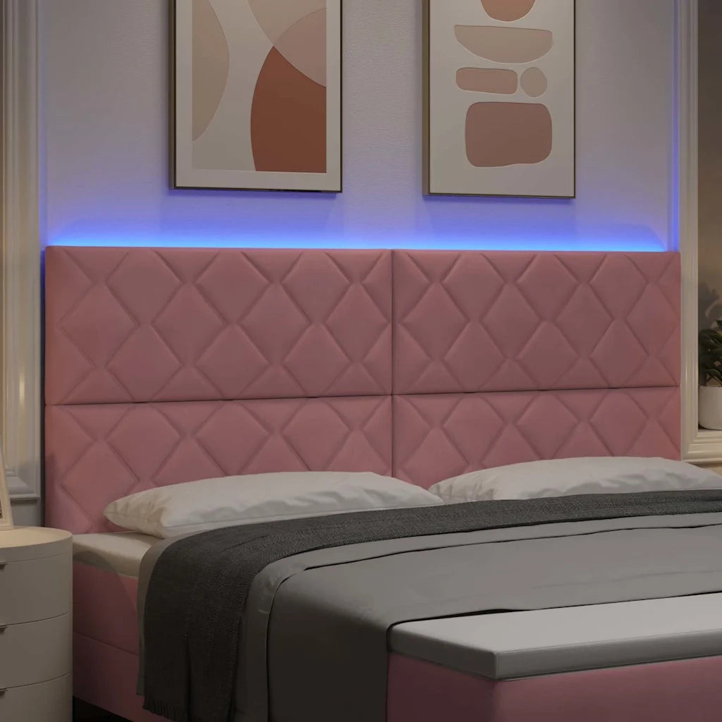 Testiera LED Rosa 200 cm Velluto 3338565