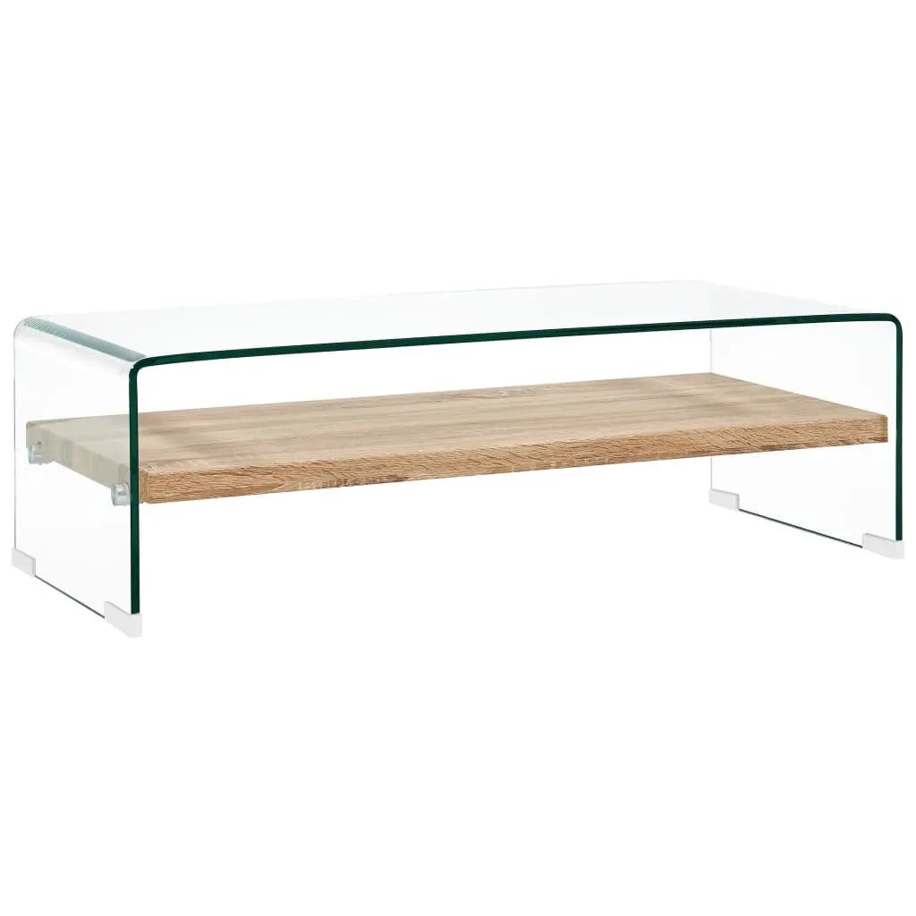 Tavolino da CaffÃ¨ Trasparente 98x45x31 cm in Vetro Temperato cod mxl 16152