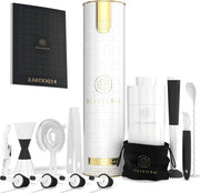 Set di Cocktail 12-Delig - 750 ml Set di Shaker in Acciaio Inossidabile - Inclusa Scatola di Regalo Lussuosa, Tasca di Riposo & Libro di Ricette (Bianco)