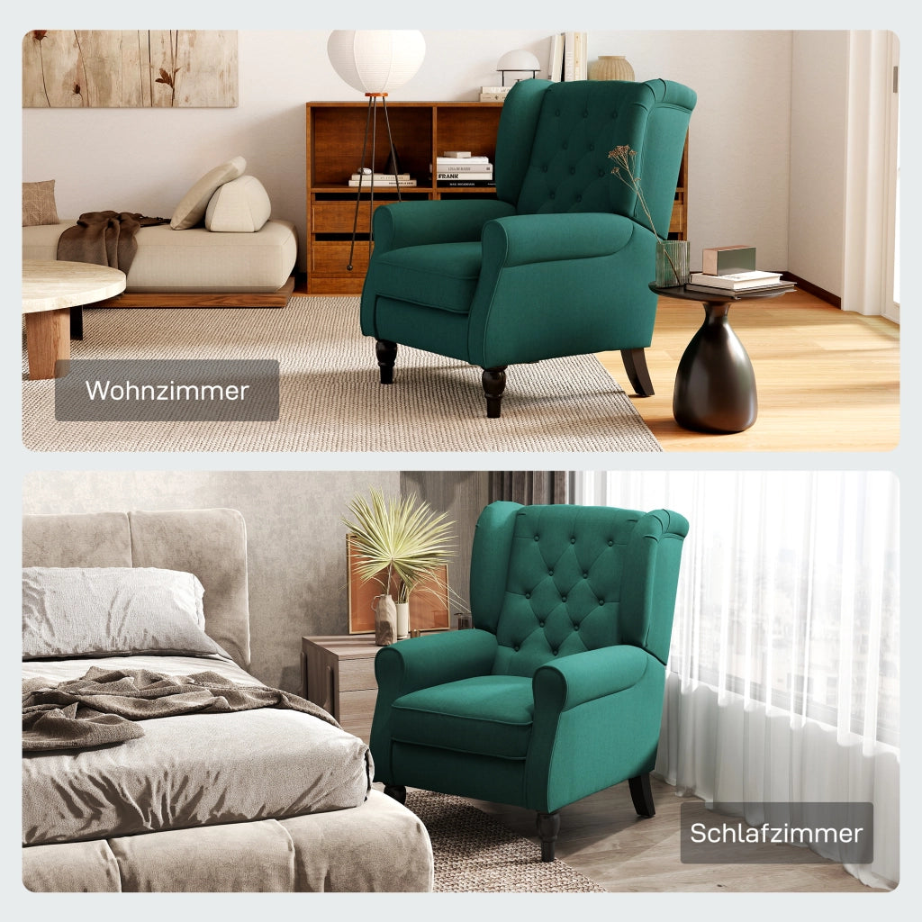Poltrona reclinabile ¨C Minimal ¨C velluto verde scuro 74x86x102 cm