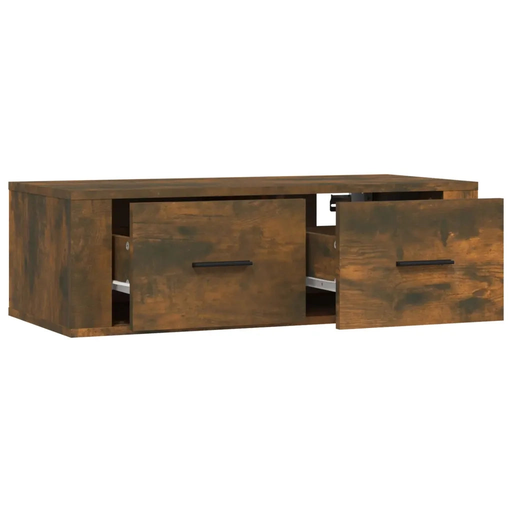 Mobile TV Pensile Rovere Fumo 80x36x25 cm in Legno Multistrato 816837