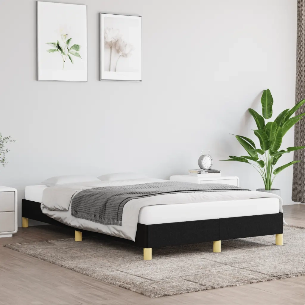 vidaXL Giroletto senza Materasso Nero 120x190 cm in Tessuto