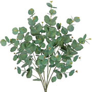 6 steli di eucalipto artificiale da 86 cm, rami artificiali, foglie in dollaro d'argento, foglie artificiali in verde artificiale, steli per bouquet di nozze, decorazione per tavola e centro di tavola.