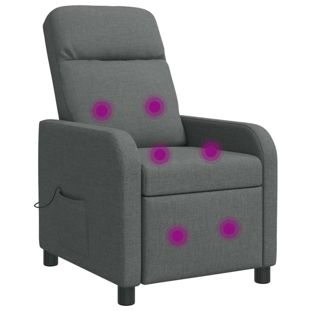 Divano Sedia-Poltrona Massaggiante Grigio Scuro Tessuto 966998