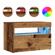 Mobile TV | Armadietto TV | Mobile Porta TV con LED Legno Antico 60x35x40 cm Multistrato
