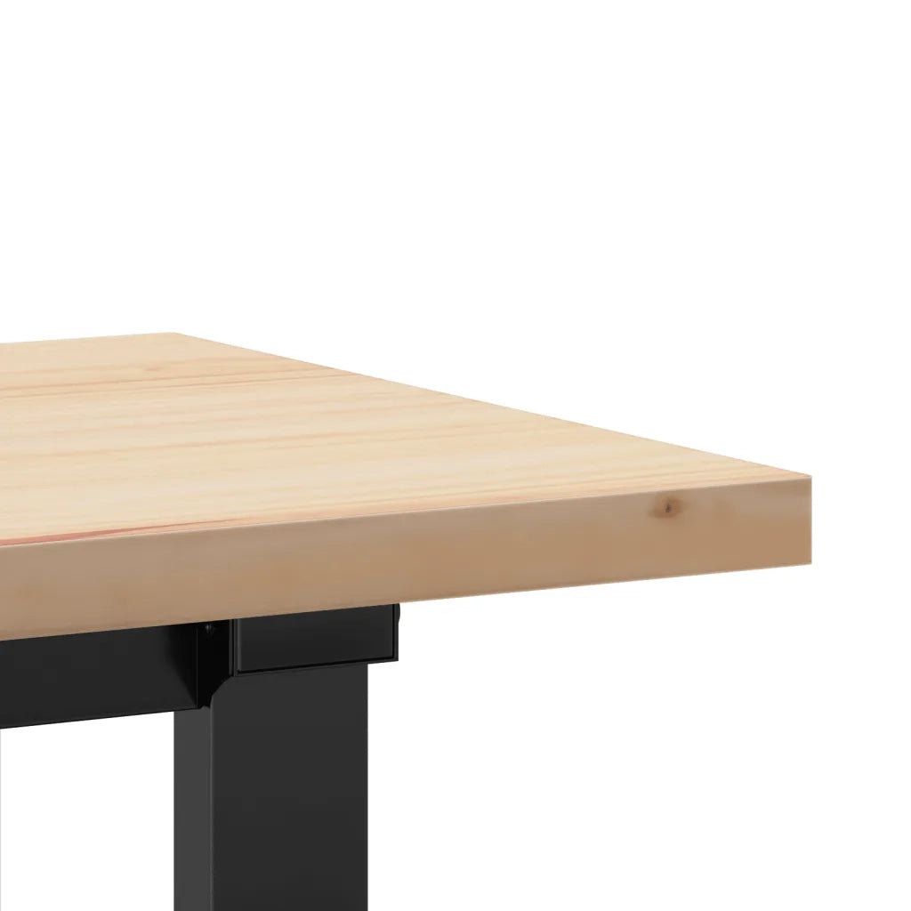 Tavolino Salotto Telaio a O 160x40x45,5 cm Legno Pino e Acciaio 3282734