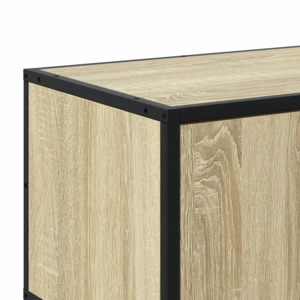 Mobile TV Rovere Sonoma 100x35x41 cm Legno Multistrato Metallo
