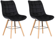 Set di 2 sedie da pranzo Leni Velvet nero