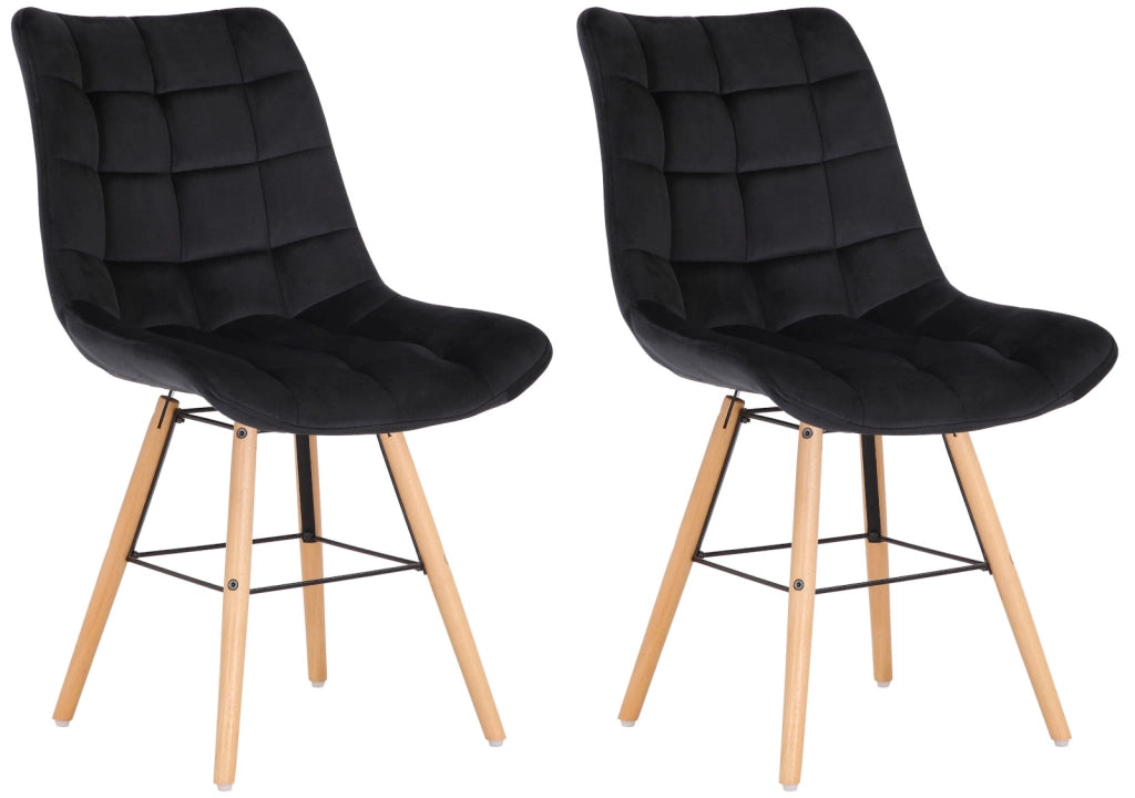 Set di 2 sedie da pranzo Leni Velvet nero