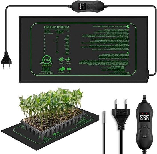 Mat di Riscaldamento per Piante e Sementi - 50W Matrice di Cultivo per Verdure, Animali da Corte e Rettili - 25 x 52,5 cm