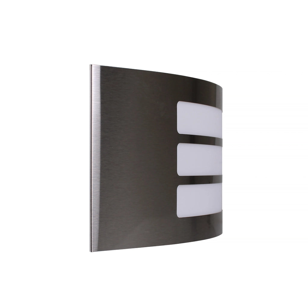 APPLIQUE PER LAMPADINE CON ATTACCO E27 PER ESTERNO - DESIGN MODERNO SEMICILINDRICO IN ACCIAIO E PVC