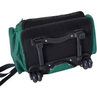 Trasportino Zaino 2 in 1 per Cani e Gatti con Tasche Laterali, Maniglia Telescopica e Ruote, 42x25x55cm, Verde