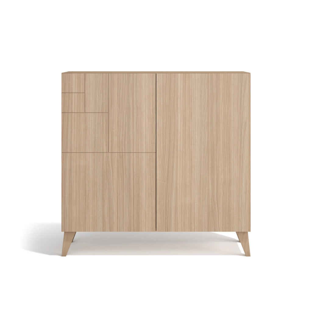 Scarpiera Herdasa effetto noce chiaro gambe noce chiaro 87x90x27cm