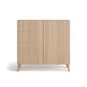 Scarpiera Herdasa effetto noce chiaro gambe noce chiaro 87x90x27cm