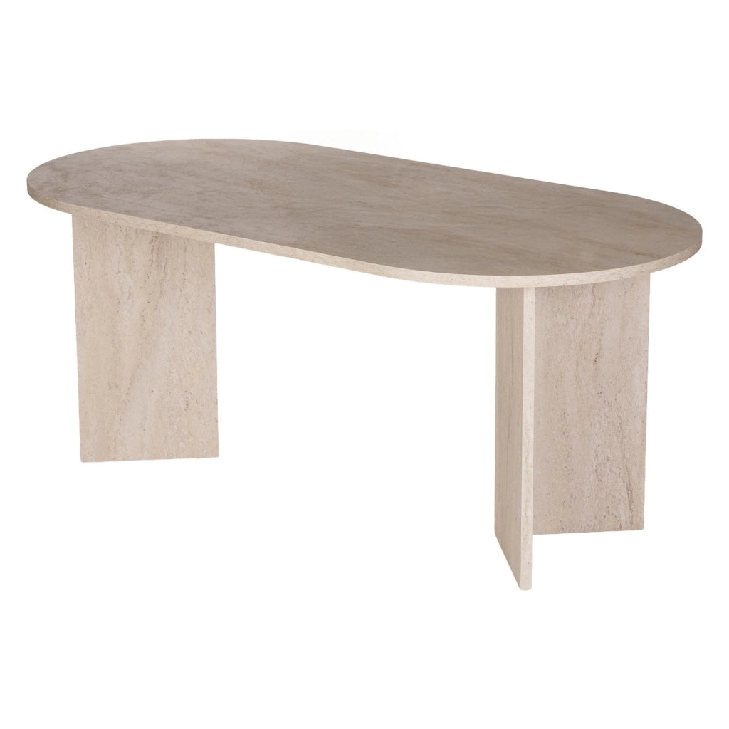 Noharoha, set Tavolo e Sedie 6 Posti, Beige Marmo