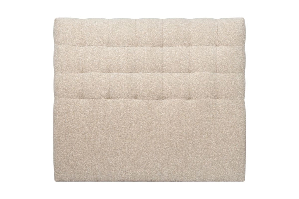 Testiera in tessuto bouclé beige chiaro imbottita L150 cm