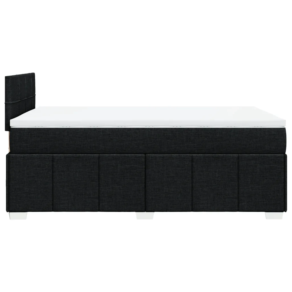 Giroletto a Molle con Materasso Nero 120x190 cm in Tessuto