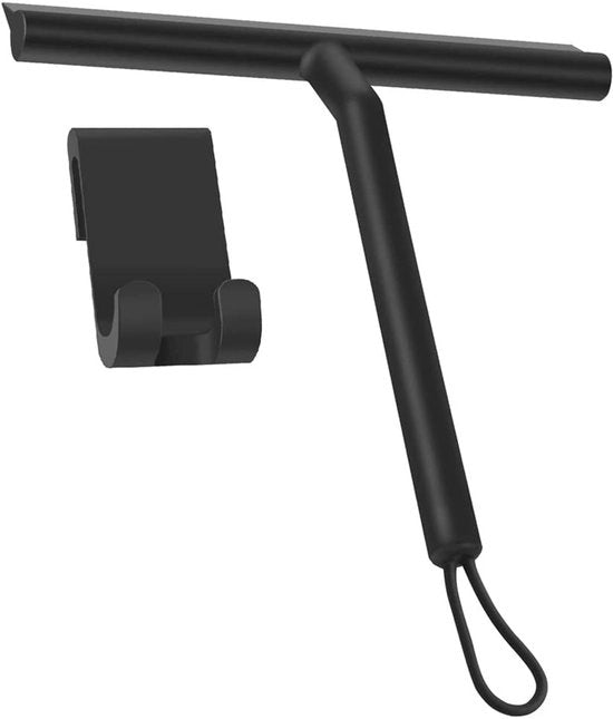 Douchewisser in silicone con gancio e corda, raschiatore per vetro di finestra, multireinificatore