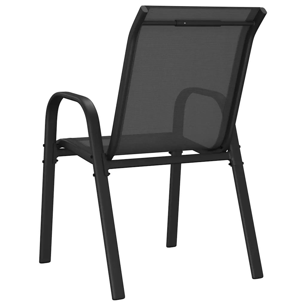 Sedie da Giardino Impilabili 6 pz in Tessuto Textilene Nero 318783