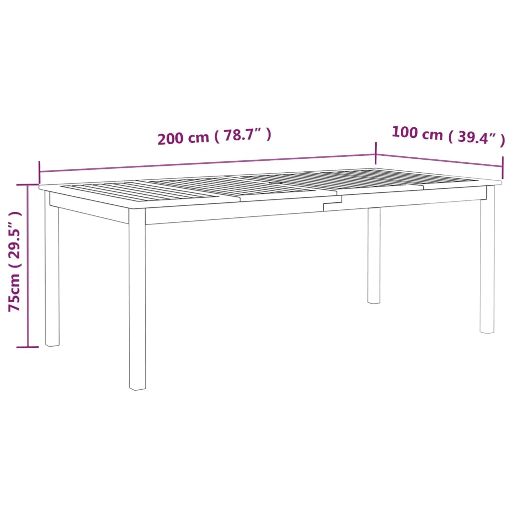 Set da Pranzo da Giardino 7 pz Legno Massello di Acacia Grigio cod mxl 62351