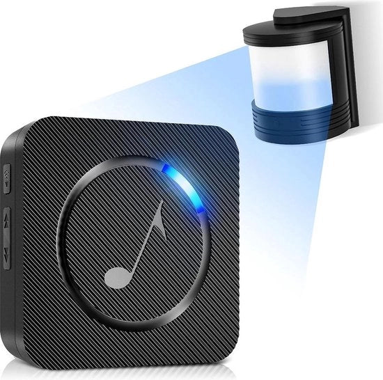Sensore di Intrusione - Avviso di Presenza - Allarme di Passaggio - Sicurezza - Nero con Illuminazione