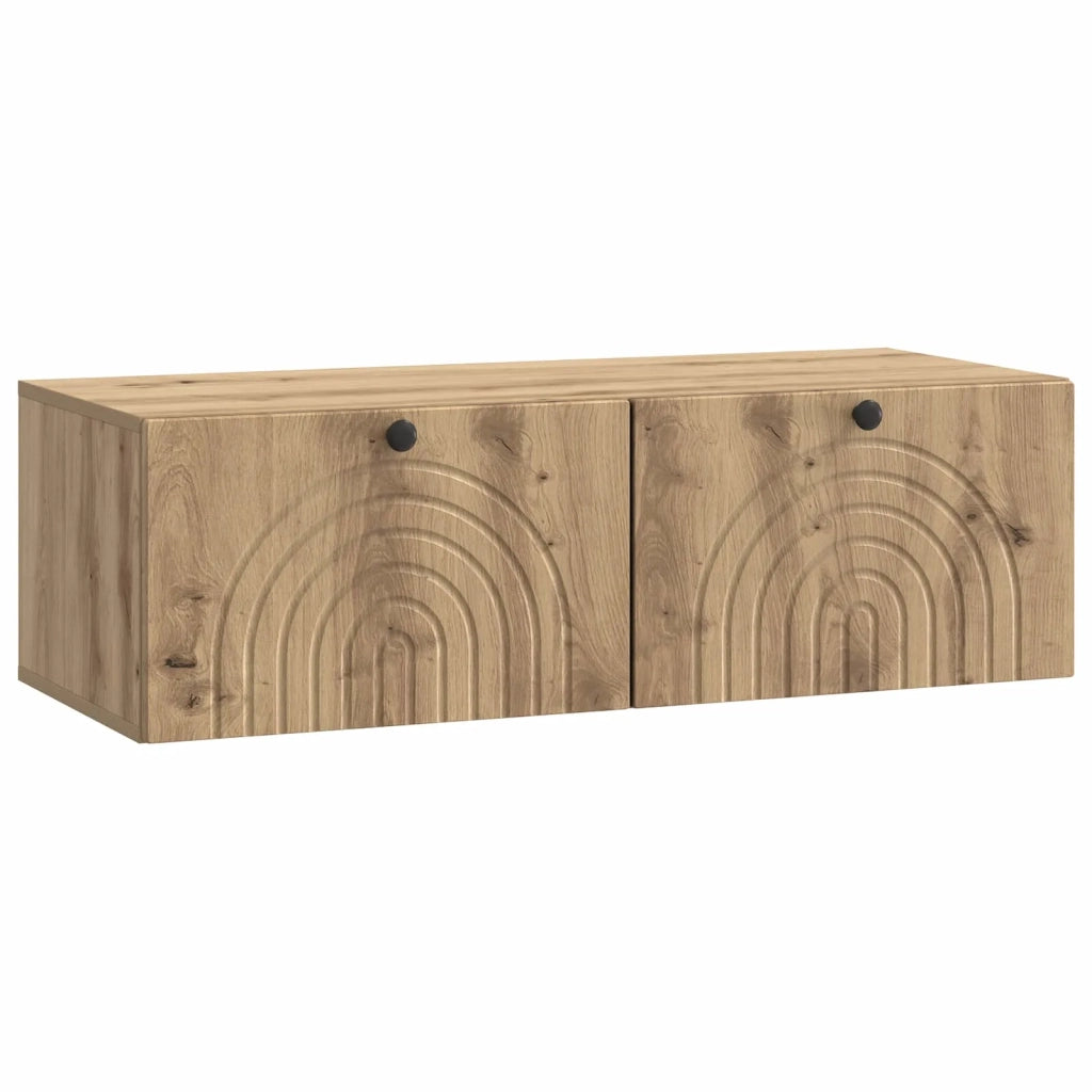 Mobile Porta TV da Muro-Credenza per TV sospesa Rovere Artigianale 99 x 41 x 30 cm