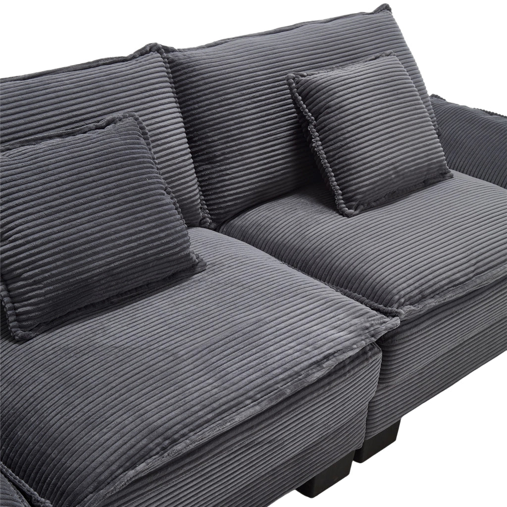 Divano letto moderno - Zephmum - Dark Grey - Piumino e cuscini inclusi
