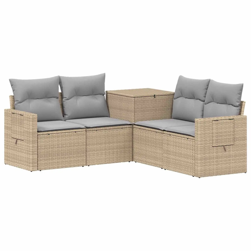 Set di divani 5 pz Beige e Grigio Chiaro 3447883