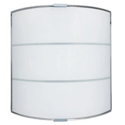 Applique 1xE27 Montatura Argento Vetro Lastra Serigrafato Bianco 2 Righe E-Energy Luce