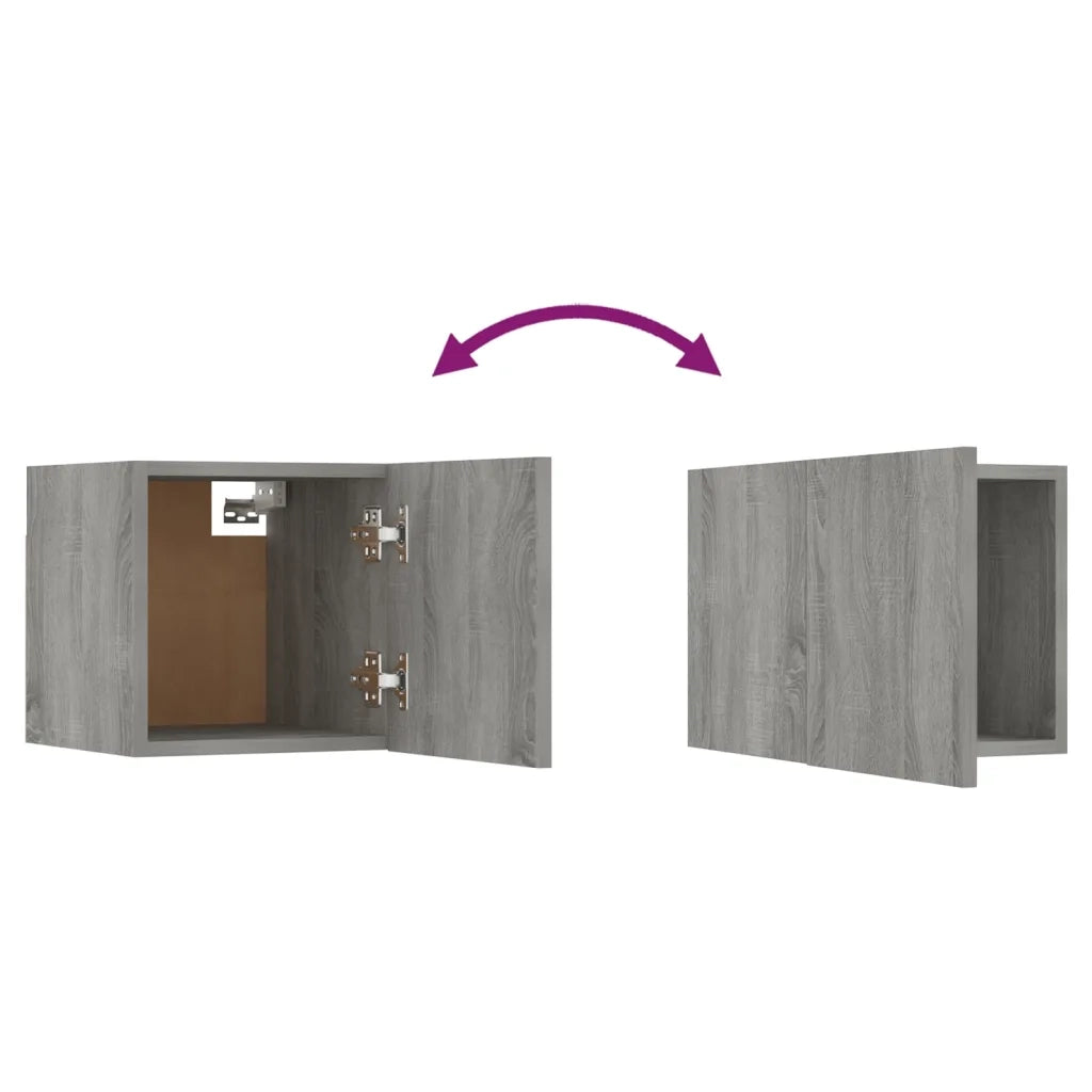 Set di Mobili TV a Parete Grigio Sonoma in Legno Multistrato 3120303
