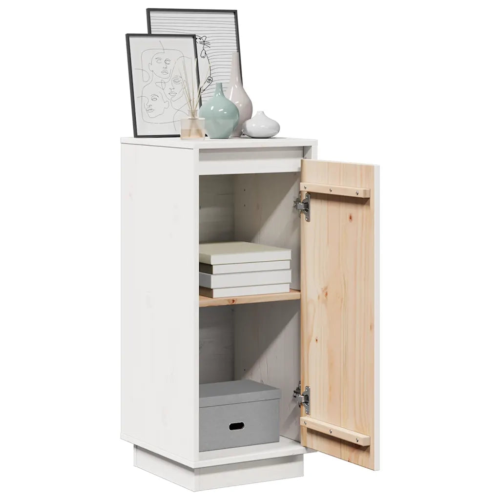 Credenza Bianca 31,5x34x75 cm in Legno Massello di Pino cod mxl 65611