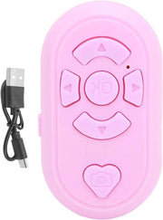 Comando a distanza Bluetooth 328 Ft con caricamento via cavo C per dispositivi remoti con telecomando a distanza per fotocamera BT4.0 Handsfree per dispositivi selfie con funzione di pagina (Rosso)