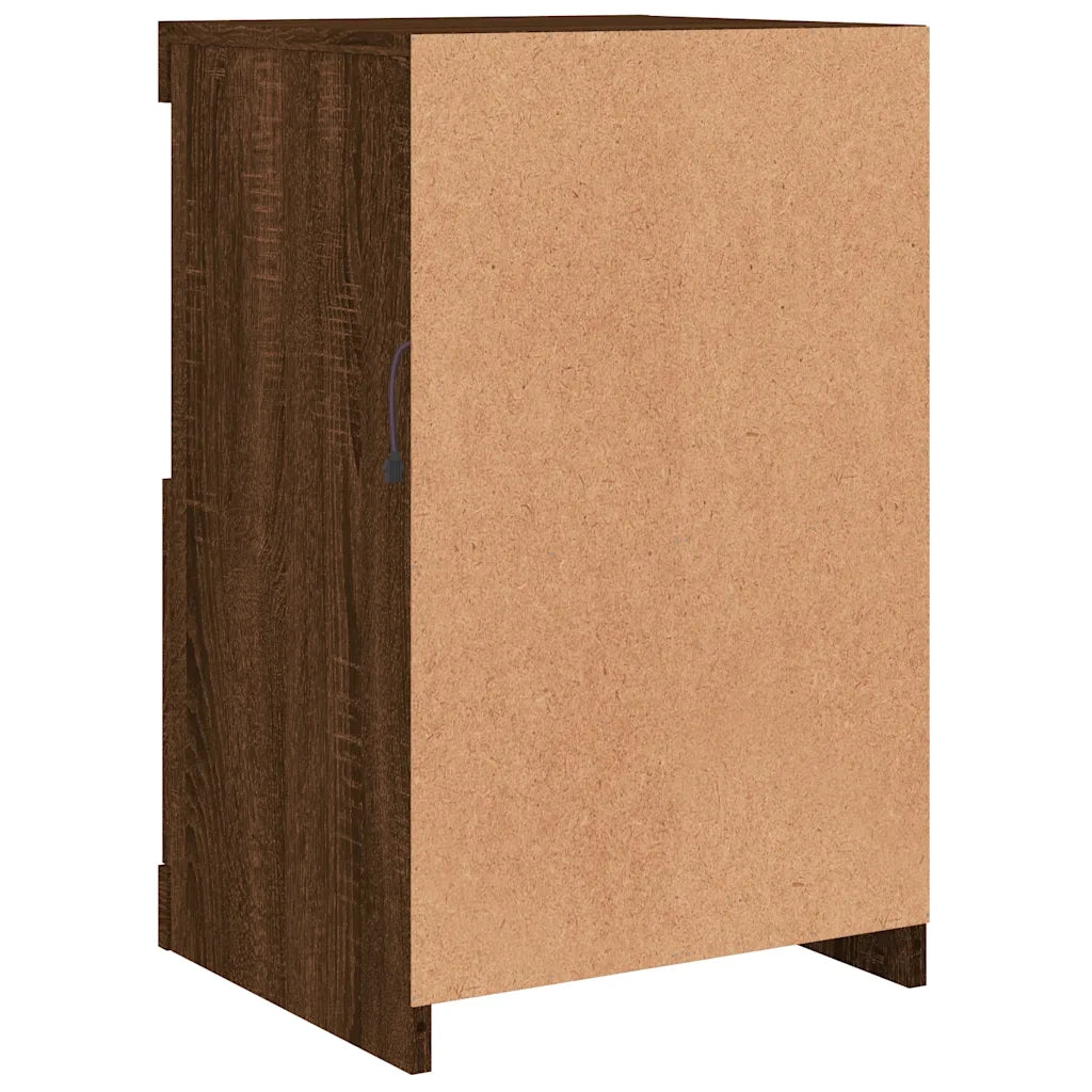 Armadietto con Luci LED Rovere Marrone in Legno Multistrato 836642