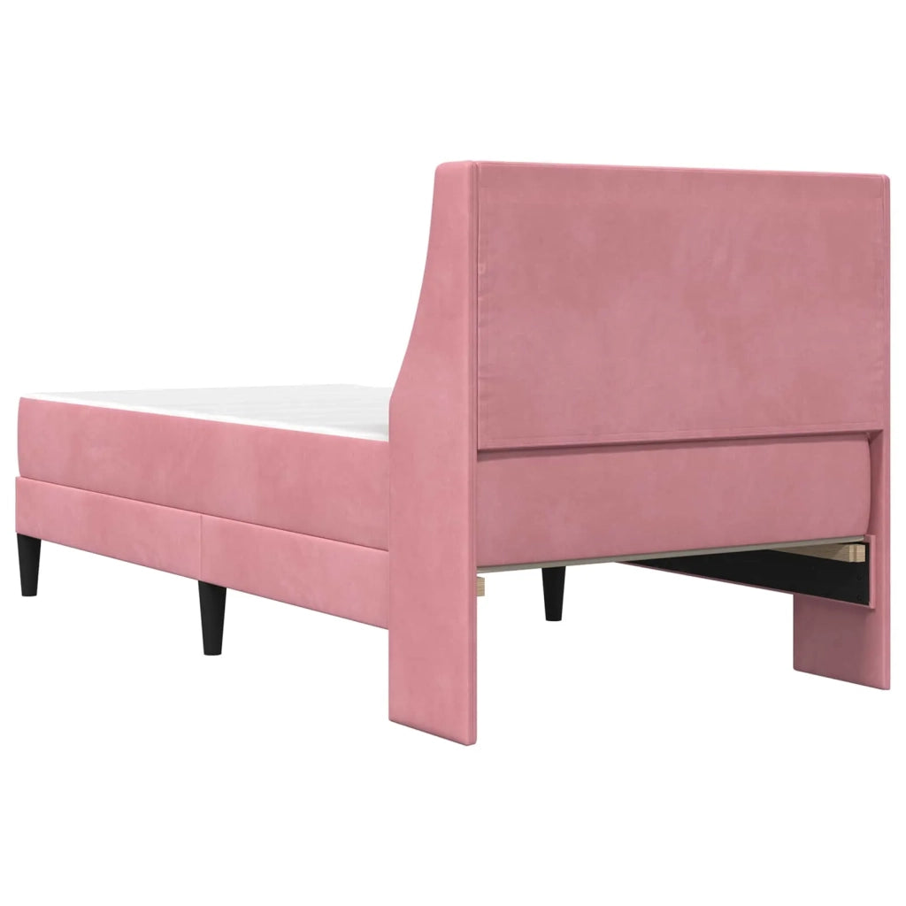 Struttura letto con materasso Rosa 100 x 200 cm Velluto 3414780