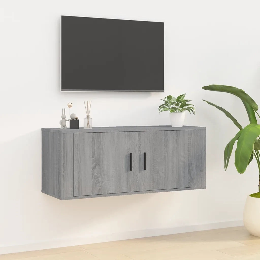 Mobile Porta TV a Parete-Credenza per TV sospesa grigio sonoma 100x34,5x40 cm