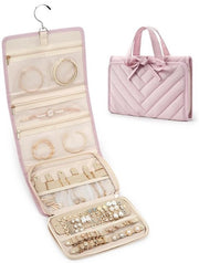 Organizzatore di Accessori - Rullo pieghevole per Anelli, Collane, Orecchini e Bracciali - Rosa