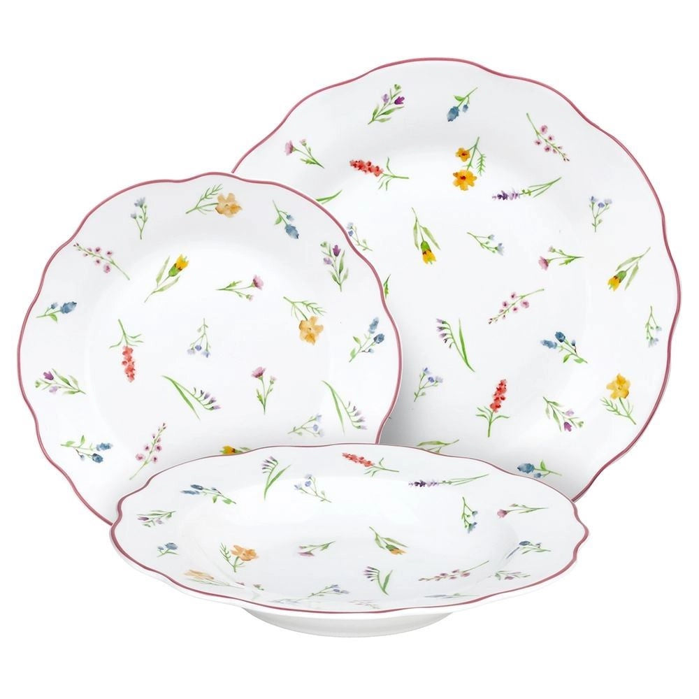 Servizio di Piatti da Tavola in Ceramica Millefiori 18 Pezzi Tognana