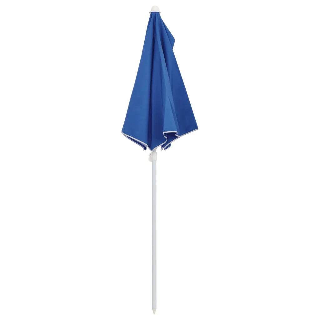 Ombrellone Semicircolare da Giardino con Palo 180x90 cm Azzurro 315566