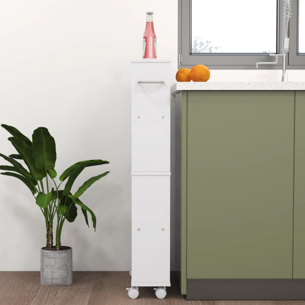 Carrello Multiuso 4 Livelli ¨C zephmum ¨C Bianco 45x15x91 cm