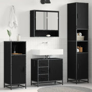Set di mobili per il bagno 3 pcs Rovere Nero Legno multistrato 3402550
