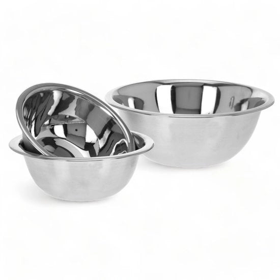 Set a 3 pezzi in acciaio inossidabile - Stacking - Ciotola per mescolare e servire - Ø 18/20/24 cm - Spillo per un facile scarico - Ciotola per mescolare