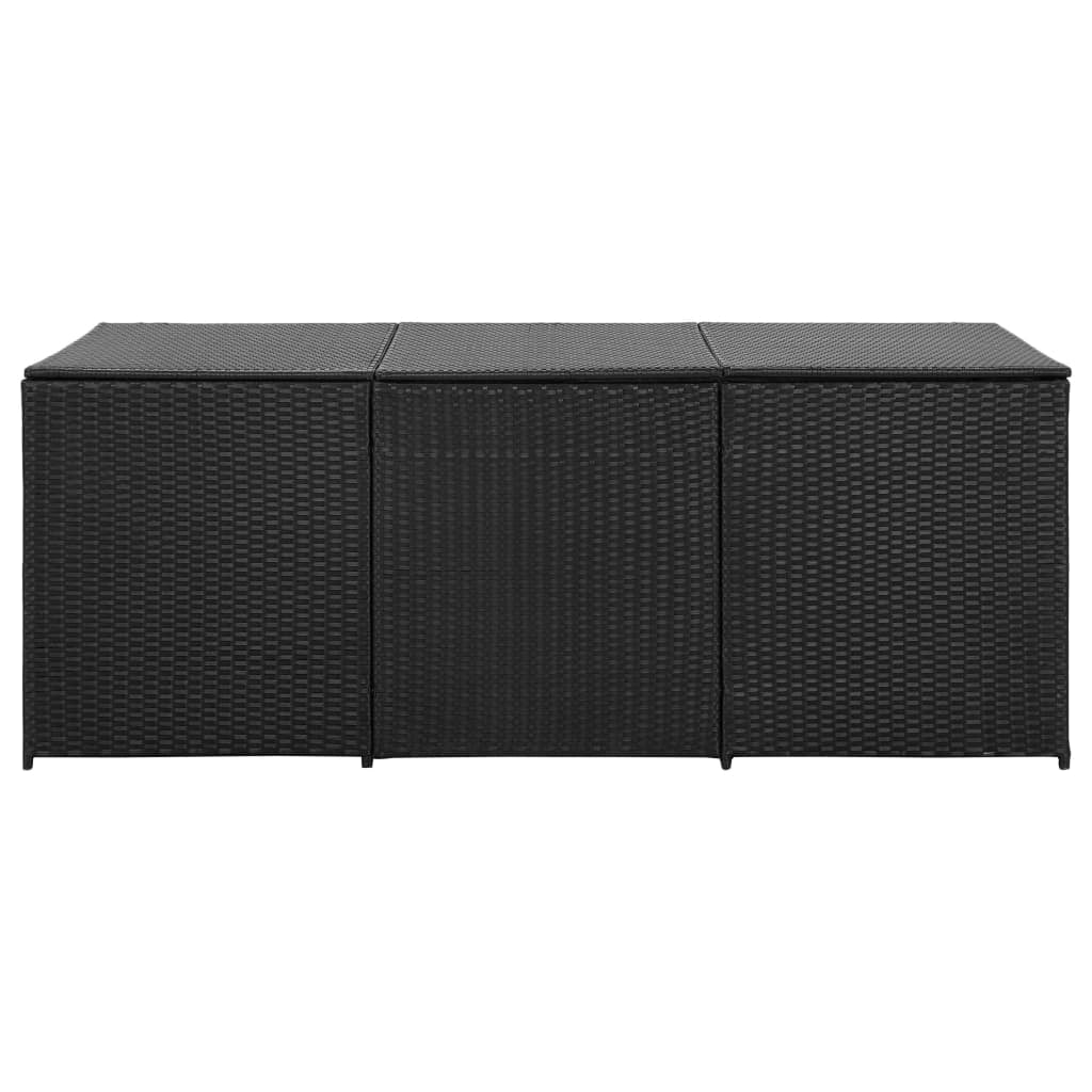 Cassetta portaoggetti per mobili da giardino in resina intrecciata 180 x 90 x 75 cm nero 02_0013121