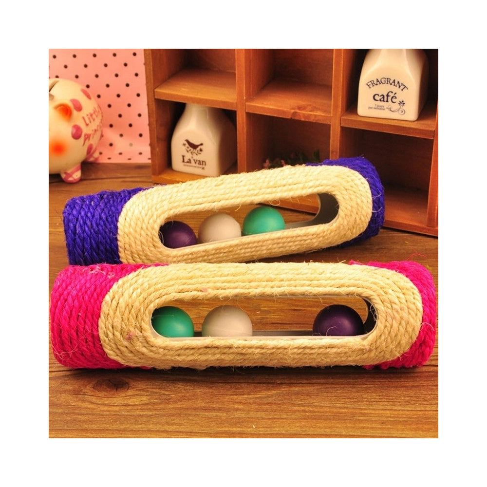 Trade Shop - Rullo In Sisal Tiragraffi 29 X 7,5 Cm Con Palline Sonore Gioco Per Gatti -