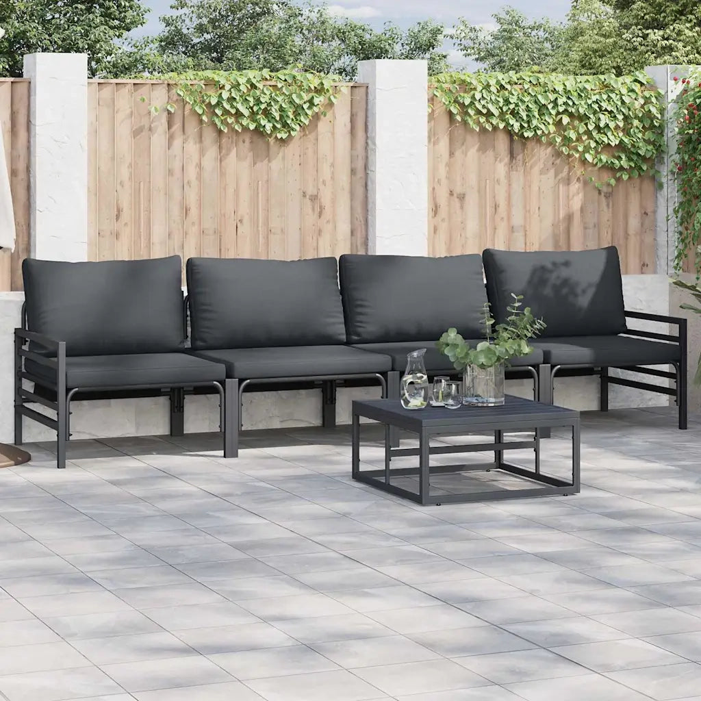 vidaXL Set Divano da Giardino 4 pcs Antracite Acciaio