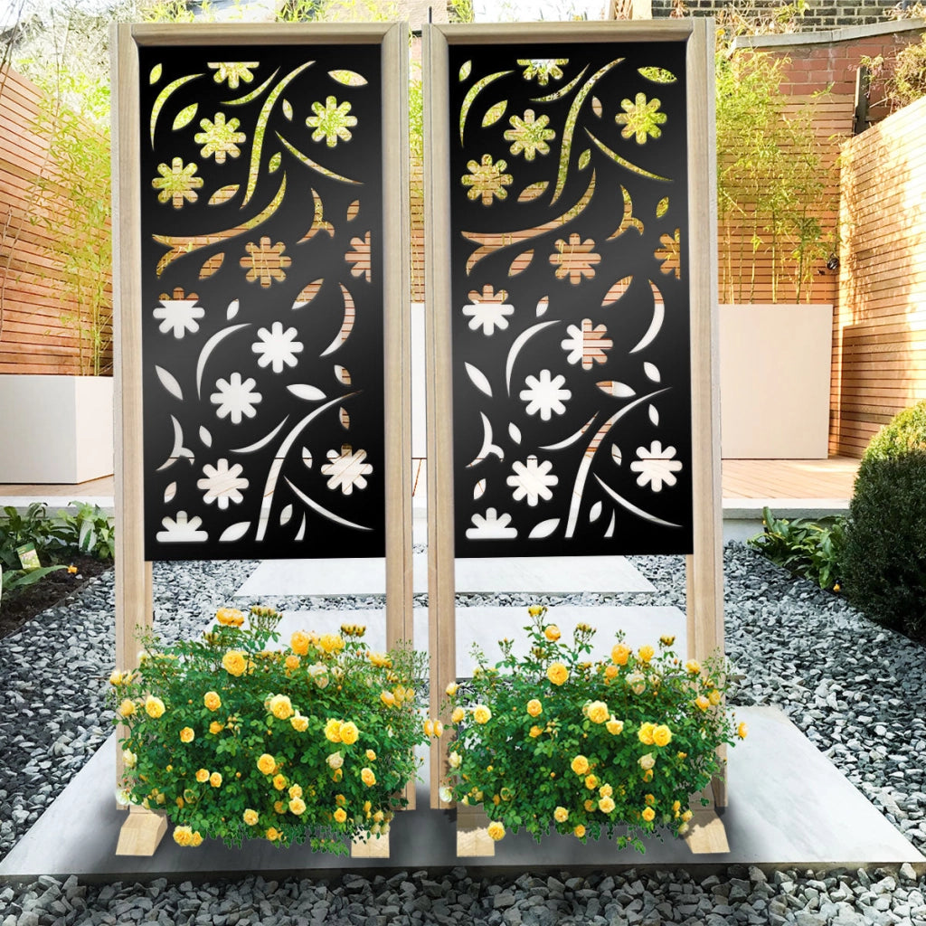 AUTUMN - Separè - Paravento modulabile - 70x190cm - in Legno e PVC Colore: nero