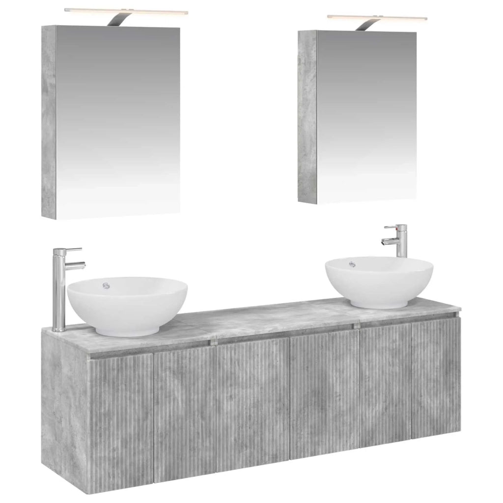 Set di Armadi da Bagno 5 pcs Grigio Cemento 3406474